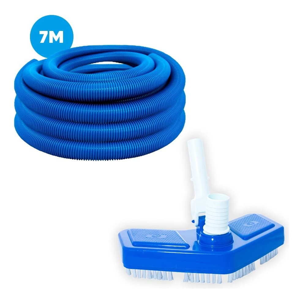Kit Para Limpeza De Piscina Aspirador + Mangueira 7 Metros