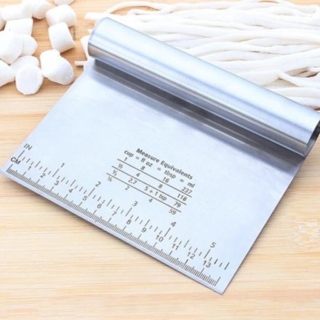 Kit 2 Espátula Em Inox Prática Raspador De Massa Com Cabo Tubular 15cm