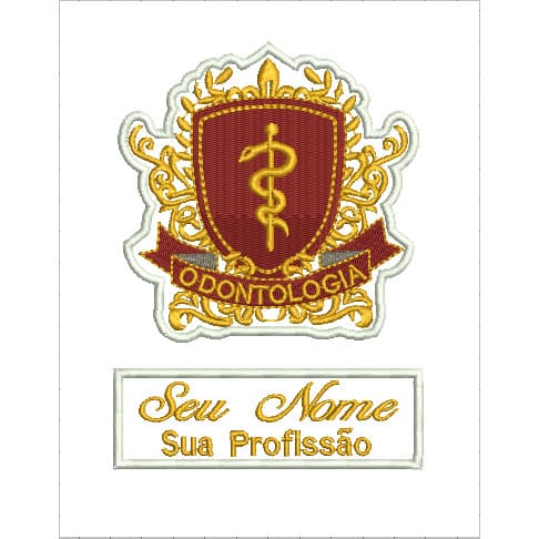 Patch termocolante Odontologia Kit Nome + Logotipo