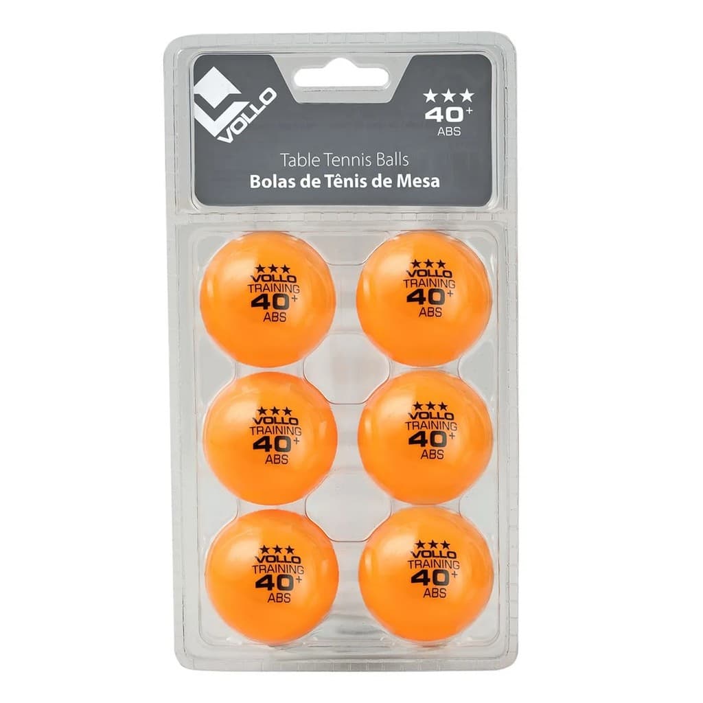 Bola Tênis De Mesa Vollo  Training 3 Estrelas - 6 Unidades