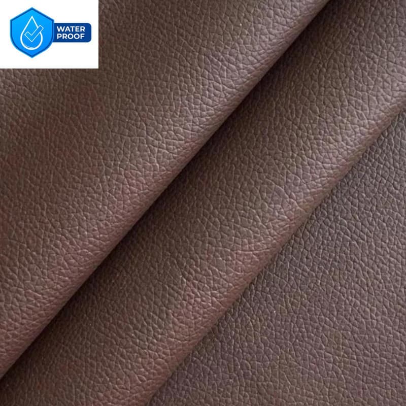 Tecido Corino Couro Marrom Sintético PVC Impermeável 4 Metros