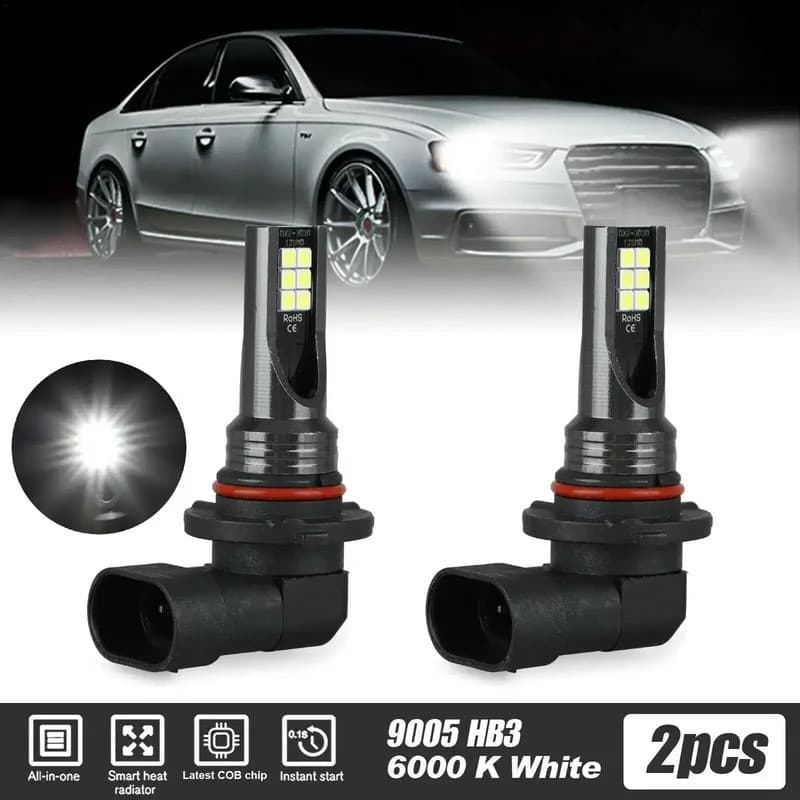 2pcs H8 H9 Led H11 9005 HB3 9006 HB4 Carro 3030 12smd Farol de Nevoeiro Lâmpadas 6000K Branco Auto Lâmpada Dia Correndo