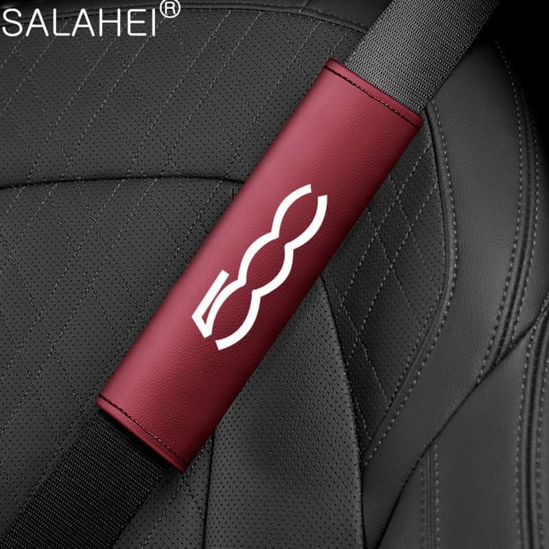 1Pair Cinto De Segurança Do Carro Cobertura Ombro Descompressão Acessórios De Almofada Protetora De Conforto Para Fiat 500 Abarth 596 500X Stilo 500L 500C