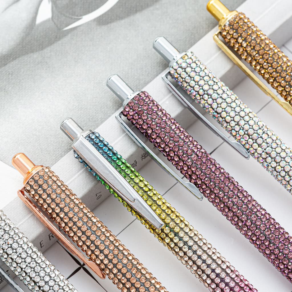 Caneta Diamantada Metálica Criativa De Prensagem Presente Papelaria Material De Escritório Prêmio De