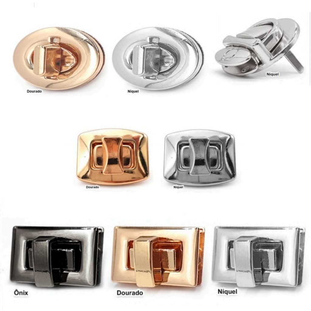 Fecho Metalico de bolsa oval para bolsa de croche trico e macrame