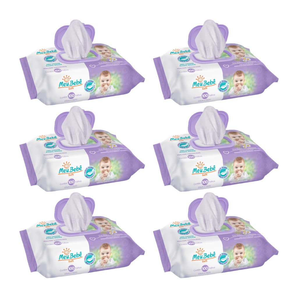 Toalha umedecida Meu Bebê Soft c/ 100 unid. Fleep top