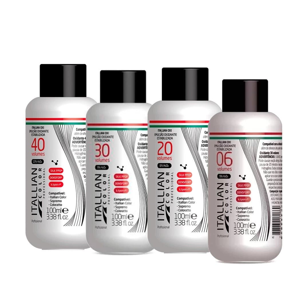 AGUA OXIGENADA / EMULSÃO OXIDANTE ESTABILIZADA 100ml |OX 06/20/30/40 - ITALLIAN color