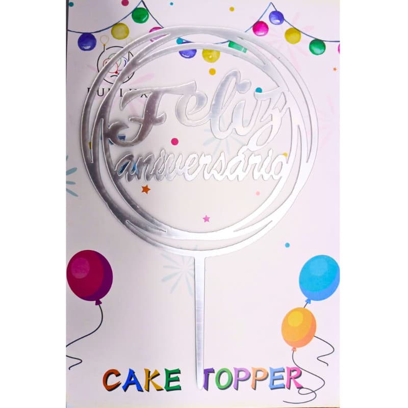 Topo de Bolo feliz aniversario