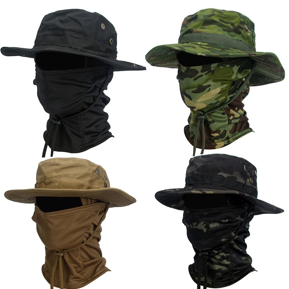 Boonie Chapéu Balaclava Terno Dobrável Macio Proteção Solar Boné De Pesca Respirável Pescador Ao Ar Livre Caça Largo Pro