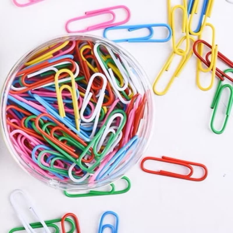 Kit 240 Clips Colorido Para Papel Escolar Escritório 2,8cm