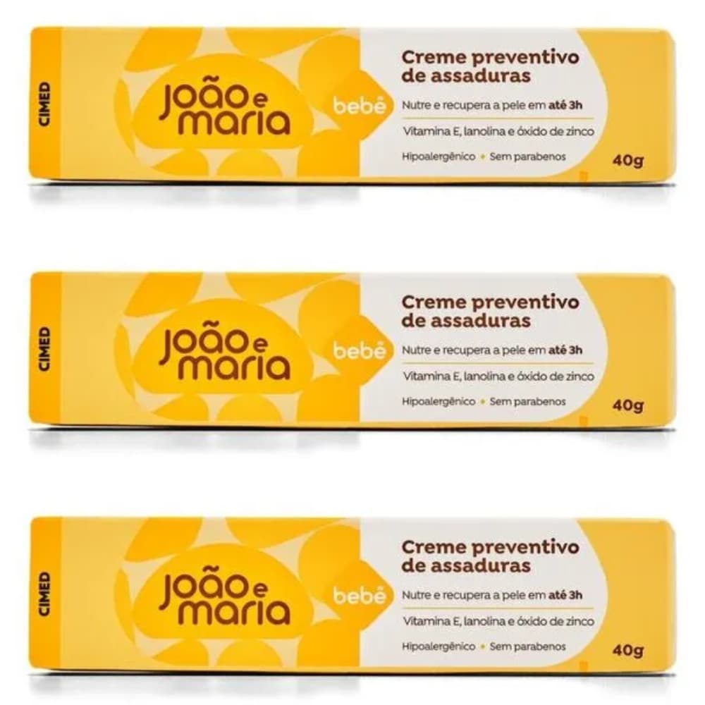 KIT C/ 3UN CREME PARA ASSADURA DE BEBE JOAO E MARIA CIMED 40G