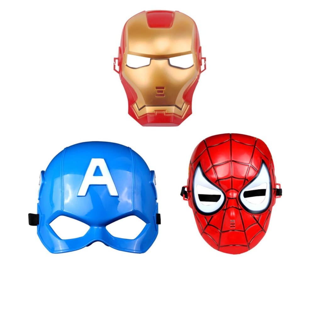 Mascara Plástica Heróis 01 Unidade Fantasia Infantil Homem Aranha Festas Lembrancinha Máscara Capitão América Carnaval