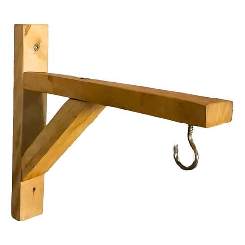 Suporte Plantas Mão Francesa Madeira Macramê Eucalipto 20x20