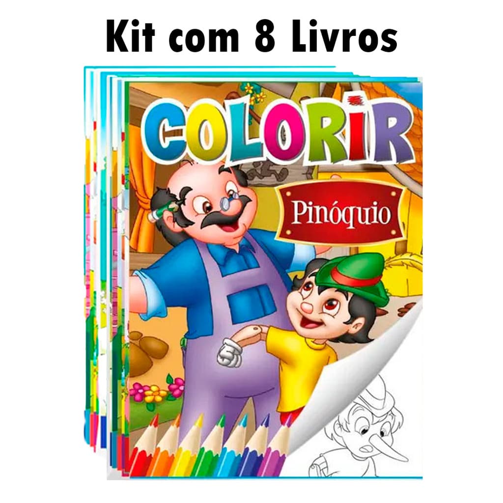 Kit com 8 Livrinhos de Colorir – Histórias Clássicas