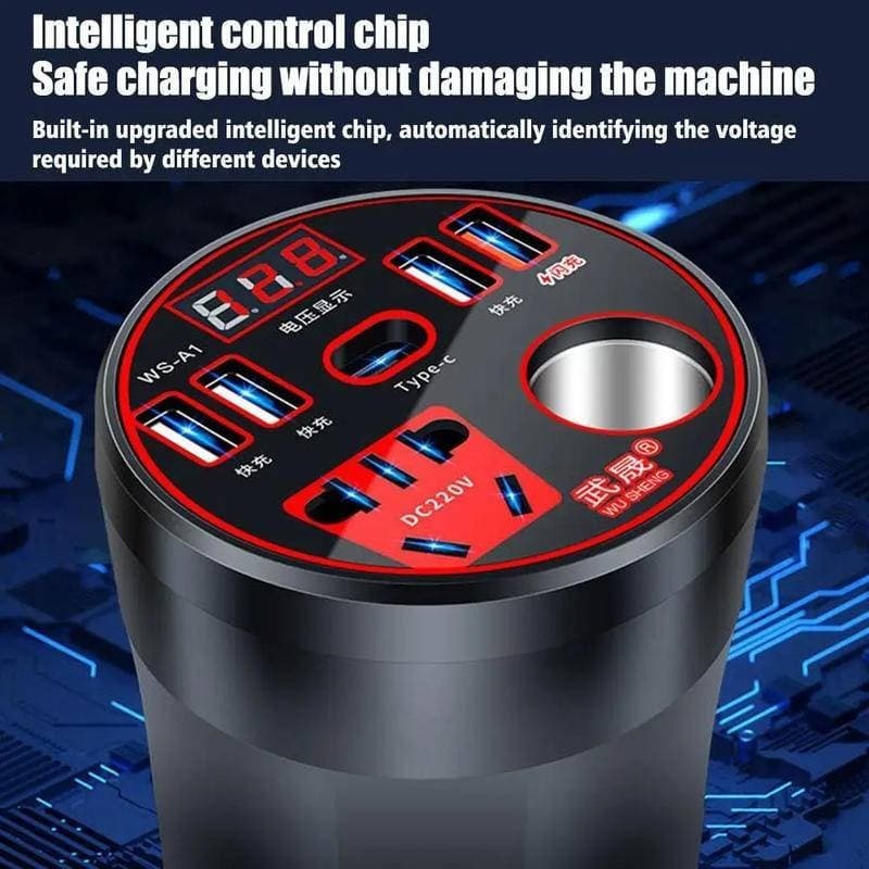 Inversor de carro 200w 12V /24V e 220V Carregador multifuncional