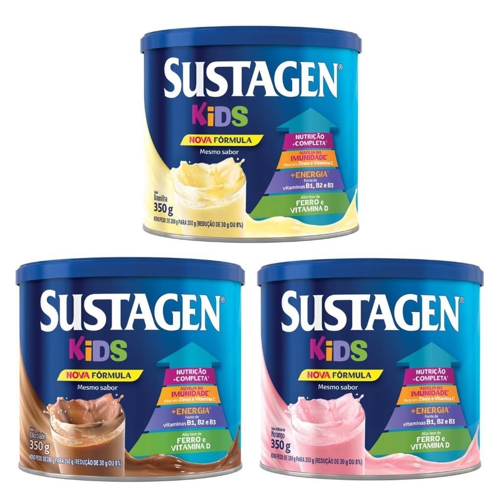 Complemento Alimentar Pó Sustagen Kids 350g Lata Sabores