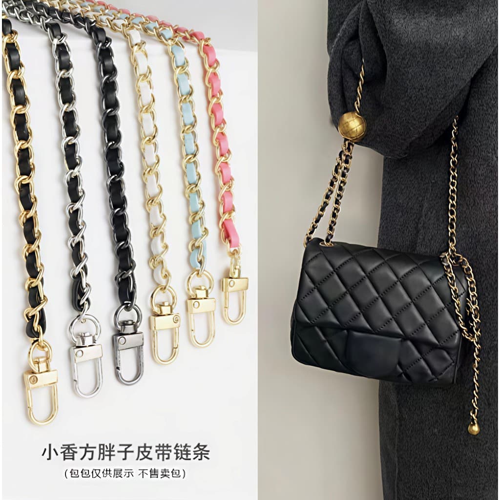 Corrente Cordão para Celular/Bolsa corrente Metálico Couro Artificial Comprido c/Adapdator Plástico