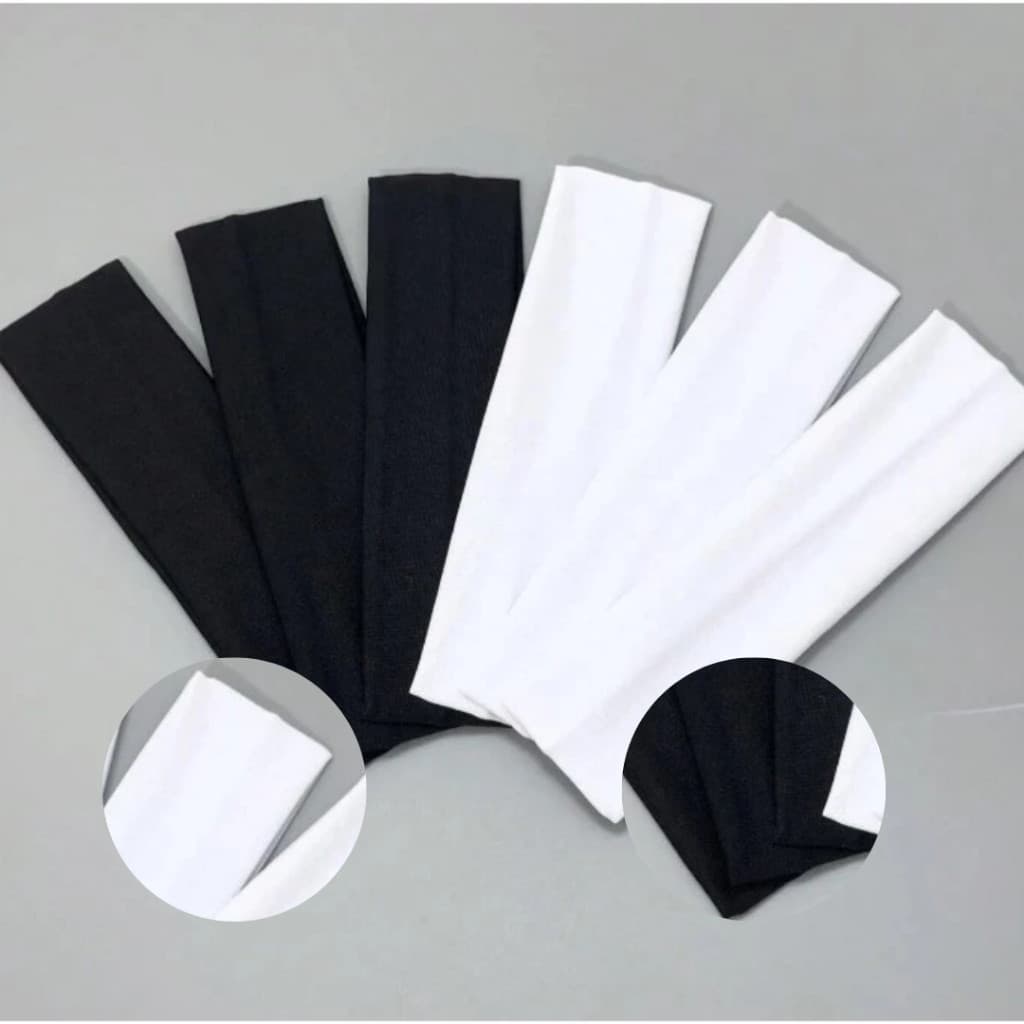 Faixas de Cabelo Academia Preto e Branco Esportiva