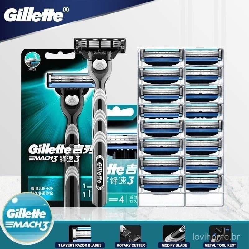 Gillette MACH3 Cabeça De Aparelho  Completo Barba Perfeita-Frete Grátis