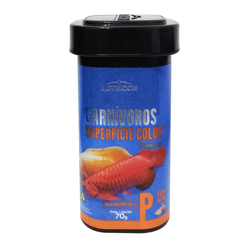 Ração Peixes Carnívoros Superfície Color P Nutricon (70g)