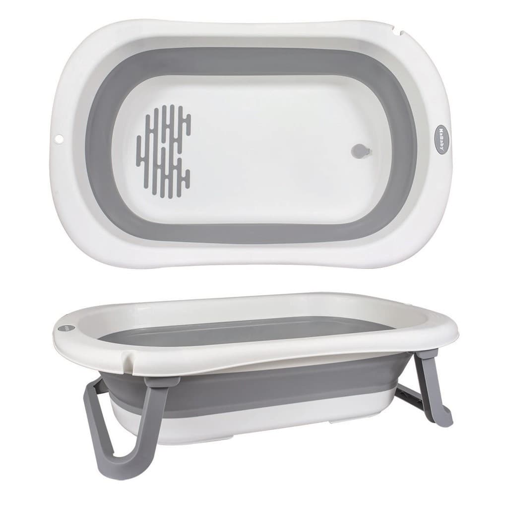 Super Banheira Infantil Dobrável 35L Antiderrapante KaBaby - Cinza