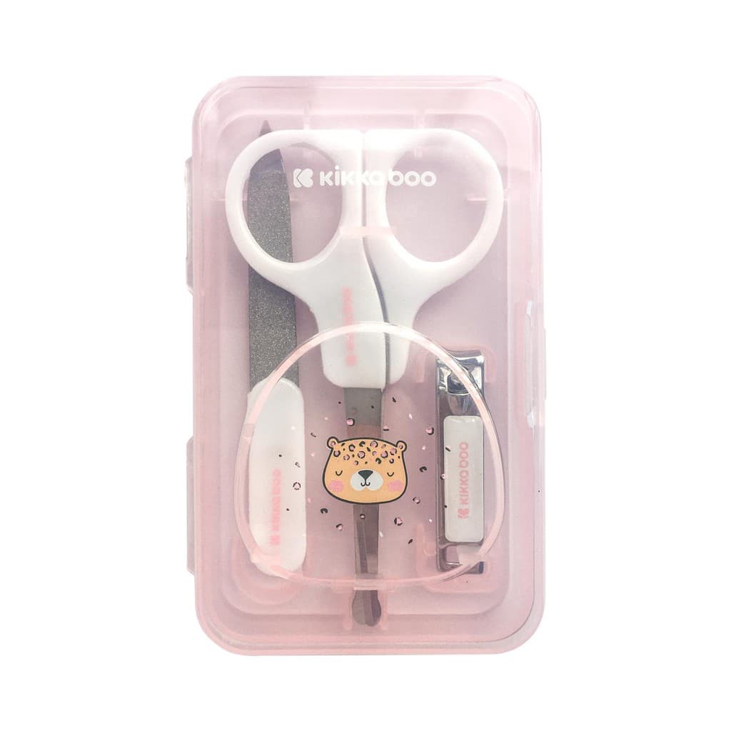 Kit Cuidados Higiene Manicure para Bebês com Estojo Savanna Pink KikkaBoo