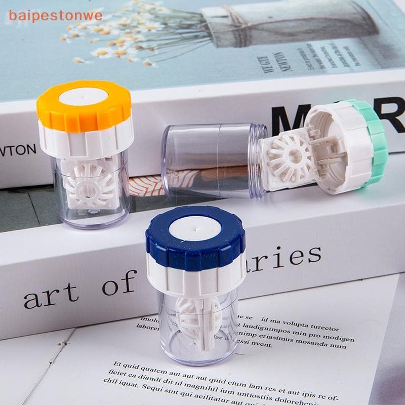 [baipestonwe] Limpador De Lentes De Contato Caso Caixa Rotação Manual Tipo Ferramenta De Limpeza De Suporte De Armazenam