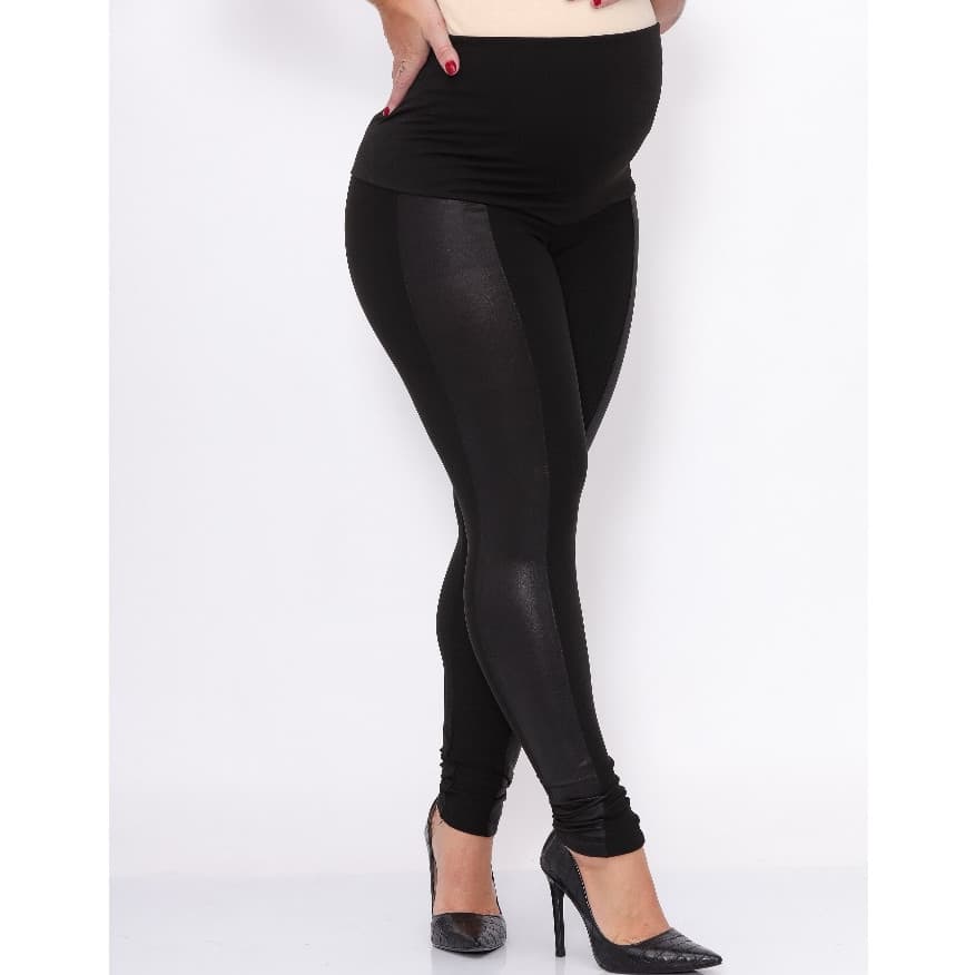 Maternidade Legging Montaria Cirrê Gestante Cós Alto Calça Sustenta Barriga TOP.