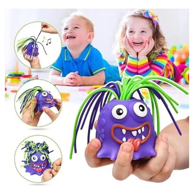 Brinquedo Monstrinho Puxa Cabelo Som Grita Galera Do Grito