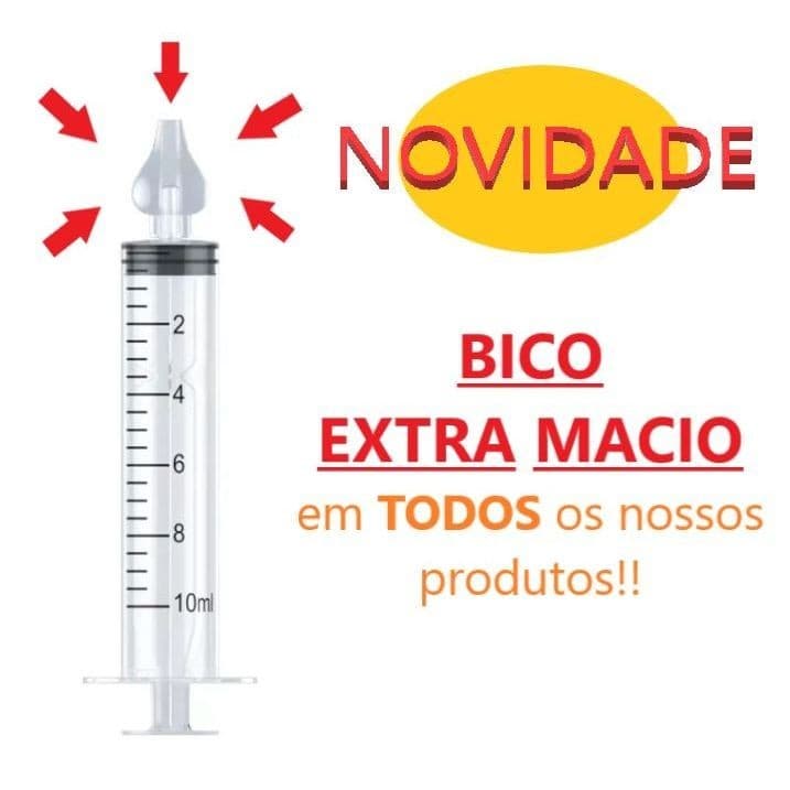 Lavador Nasal Infantil Seringa Limpeza C/ Bico Silicone - 4 seringas