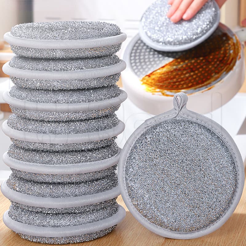 Esponja Dupla Face Para Lavar Louça-Bloco De Circular-Limpeza Yuanbao Prateada-Lavável Reutilizável-Ferramentas De Cozin