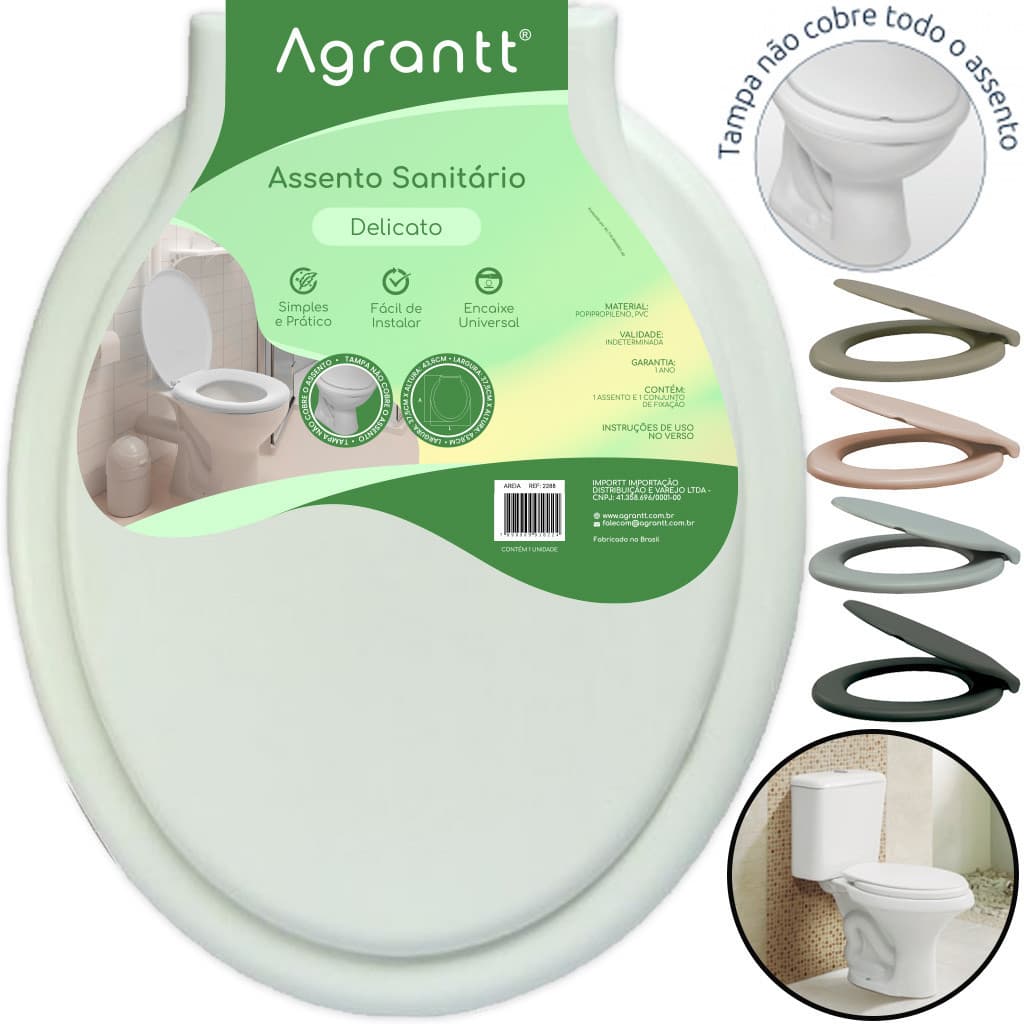 Assento Sanitário Tampa Vaso Delicato Soft Oval Celite Tigre Astra Deca Logasa Icasa Incepa Agrantt