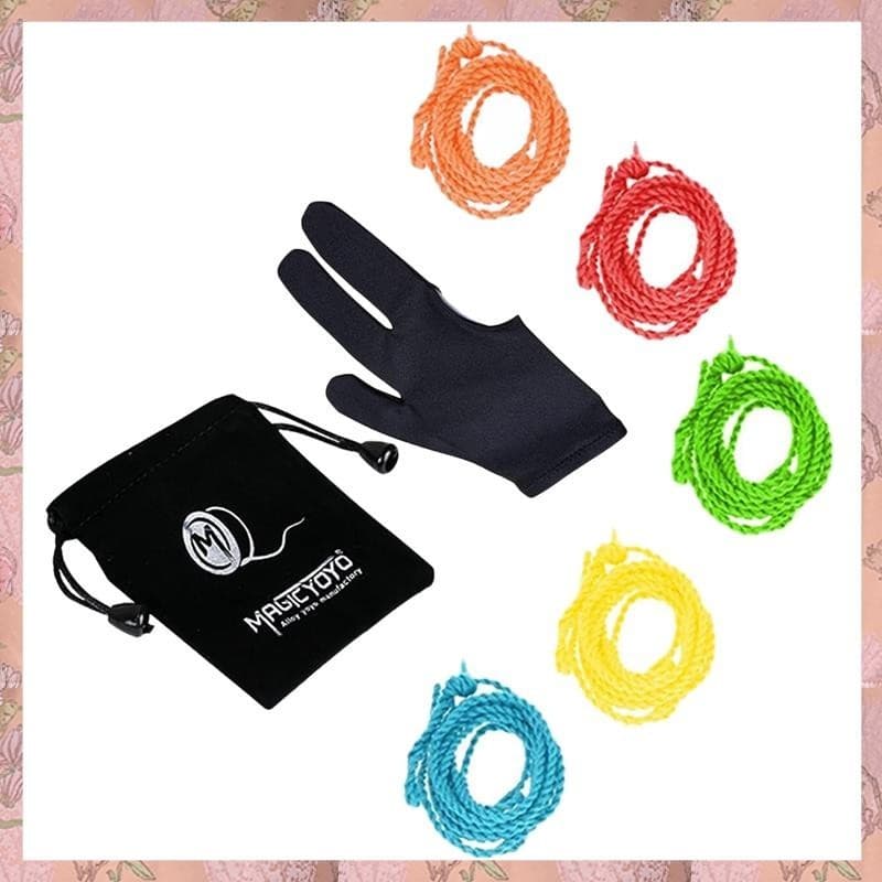 [B J R W] 5 Pcs Cordas Yoyo (Cor Aleatória) , Luva , Bolsa
