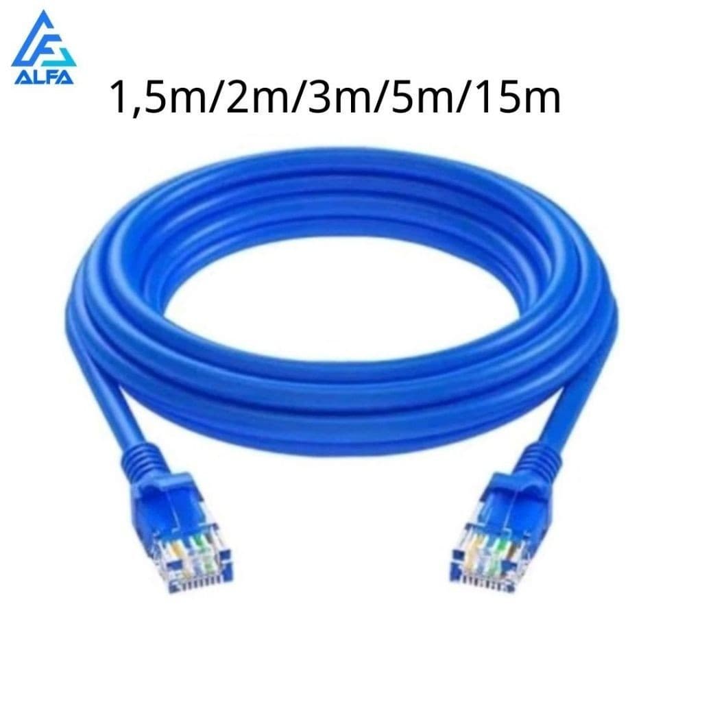 Cabo de rede internet Montado rj45 azul 1.5/2/3/5/10/15 Metros