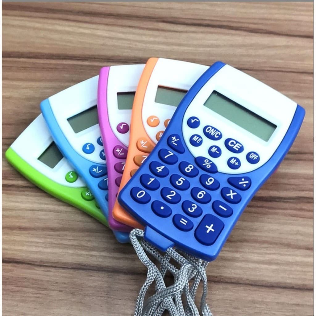 Calculadora com Cordão Pequena Colorida 8 Dígitos a Bateria
