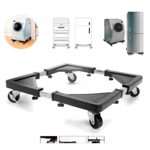 Suporte De Geladeira / Maquina De Lavar E Fogão Inox Com Rodinhas Grande Envio Imediato 54x54