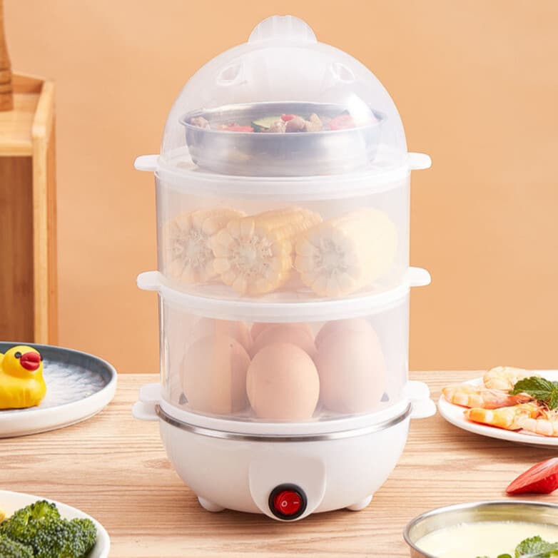 Cozedor De Ovos 110v Legumes 3 Andares Até 21 Ovos Cozimento A Vapor Pronta Entrega