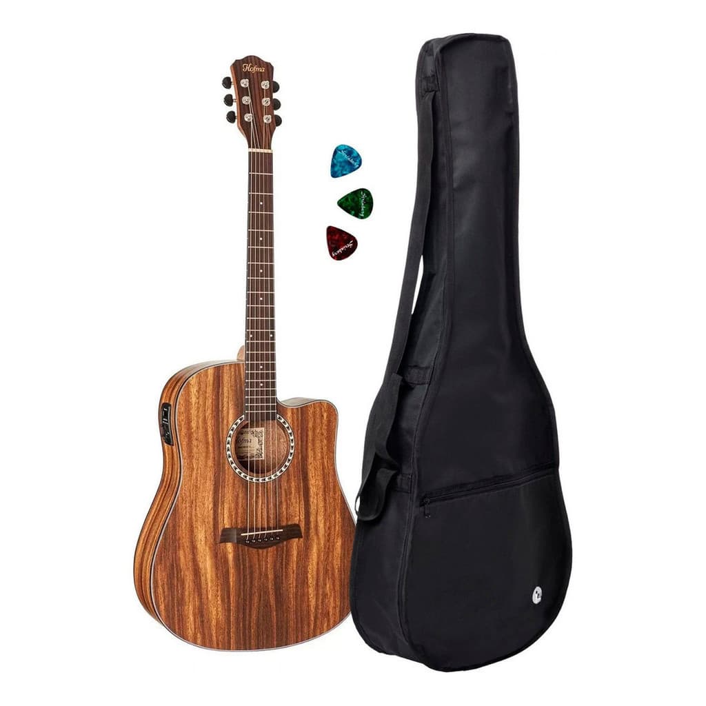 Violão Elétrico Hofma Hmf280 Stnt Folk + Capa Reforçada