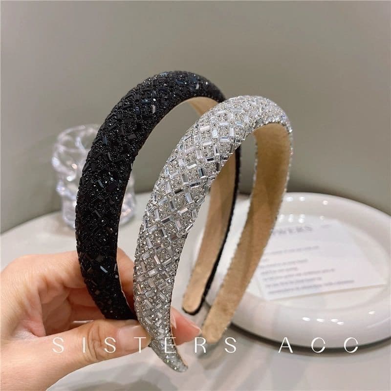 Tiara Delicada de Cabelo Luxo Com Cristais Strass - Acessório Elegante e Brilhante Para Festas Femininas/ Estilo Coreano