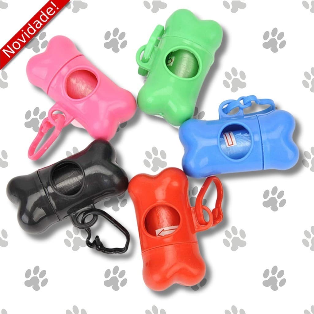 Kit Cata Caca c/4 Rolos Refil para Cata Caca Cao Gato Pet com Porta Saquinho Higienico coletor fezes