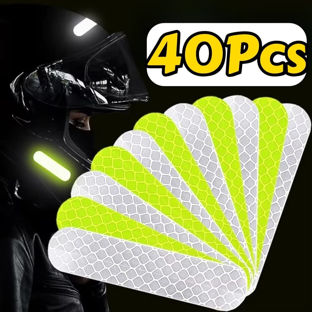 10/20/40 Pçs Capacete Aviso De Segurança Adesivos Reflexivos Tira Impermeável Fita Refletor Alta Visibilidade Para Passe
