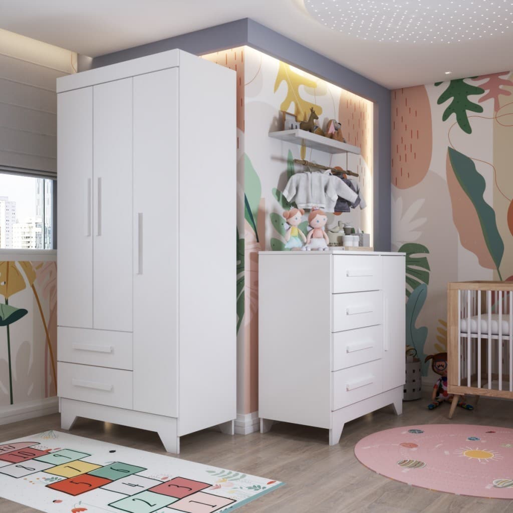Quarto Infantil Completo Kids 4 Portas 6 Gavetas