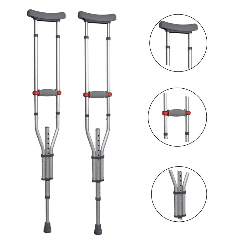 Muleta Axiliar Par De Alumínio 130kg 3 em 1 Regulável P M G Ajustável