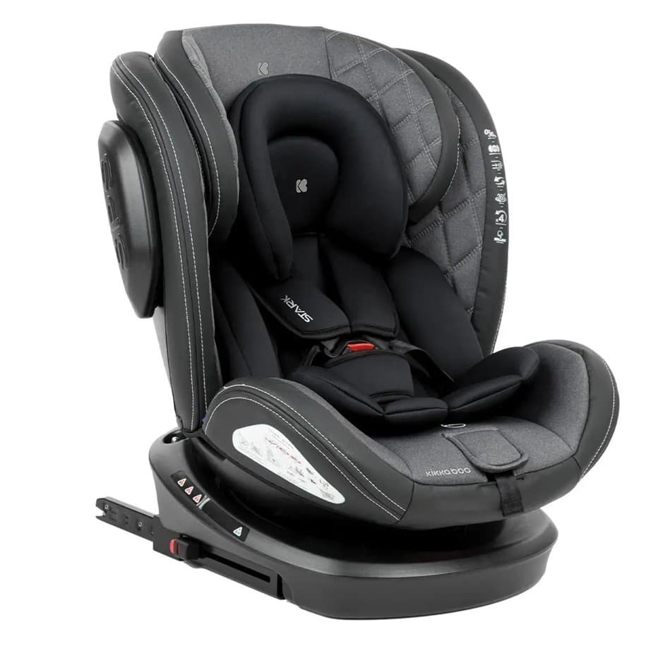 CADEIRA DE CARRO ISOFIX 360 STARK 0 A 36 DARK GRAY (CINZA) - KIKKABOO