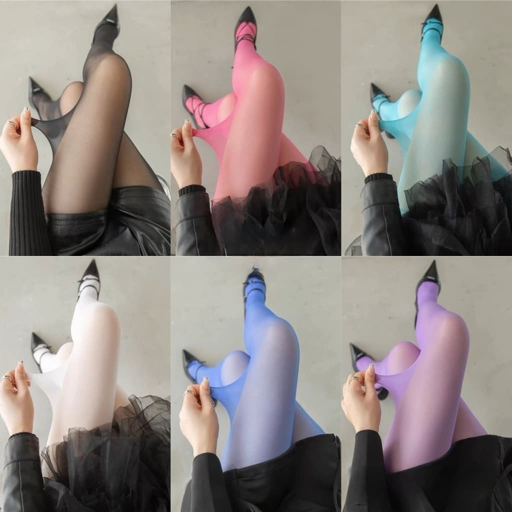 Meia-Calça Feminina Fina Respirável Transparente Ultrafina Elastano Meias Elásticas