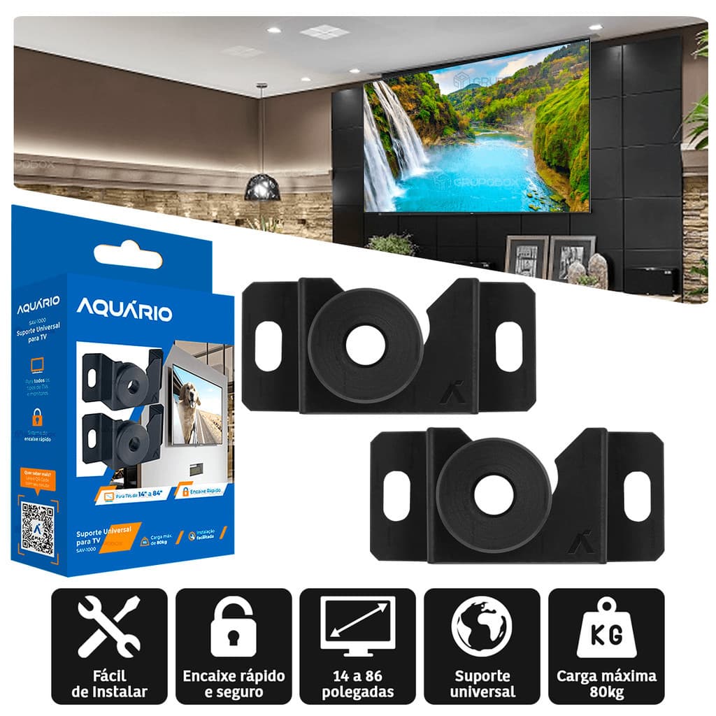 Suporte Para TV Monitor Fixo 14 a 84 Polegadas TVs LED LCD Universal Televisão