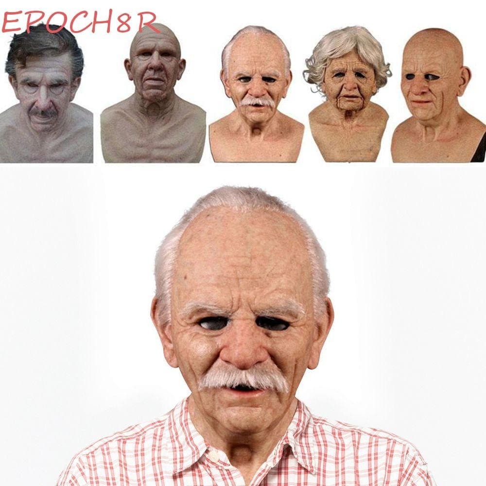 EPOCH8R Halloween Decoração Látex Confortável Para Adultos Máscara De Festa De Carnaval Velho