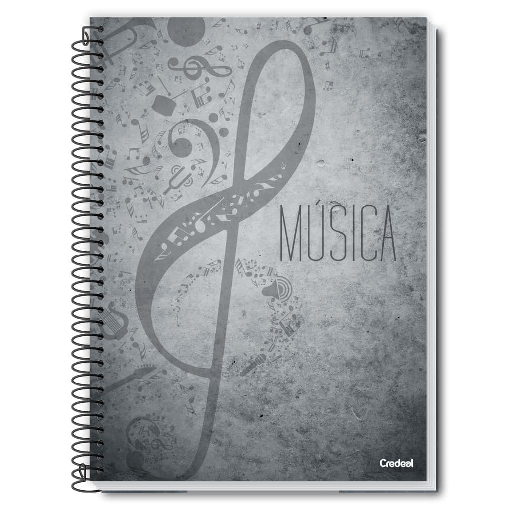 Caderno de Musica Capa Dura Grande 96 Folhas Credeal