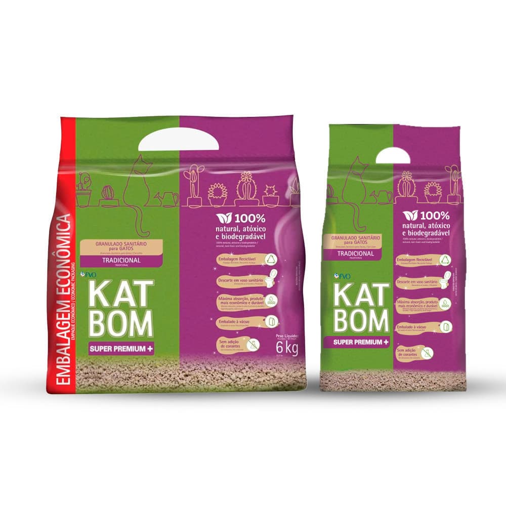 Granulado Sanitário Katbom Tradicional - Areia Higiênica para Gatos
