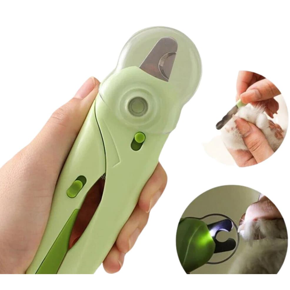 Cortador De Unhas Para Cães e Gatos Kit Alicate e Lixa Com Luz de Led Tesoura Completa